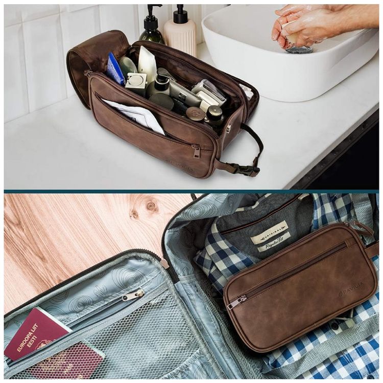 Necessaire-Masculina-de-Couro-PAVILIA-Marrom-Escuro-foto-5