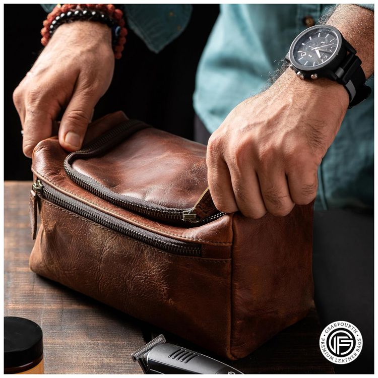 Necessaire-Masculina-de-Couro-4L-GEARFOURTH-Marrom-foto-2