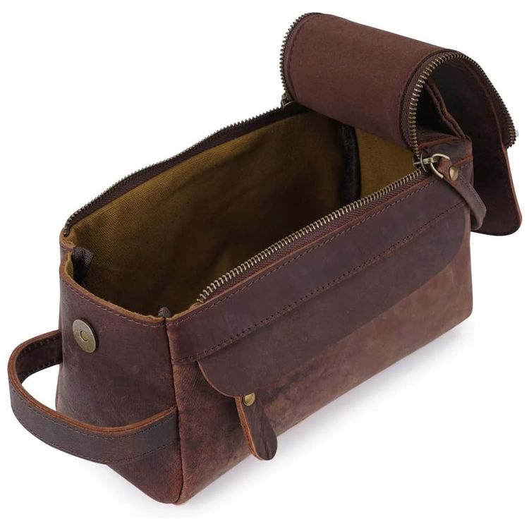 Necessaire-Masculina-de-Couro-COOLEATHOR-Marrom-foto-2