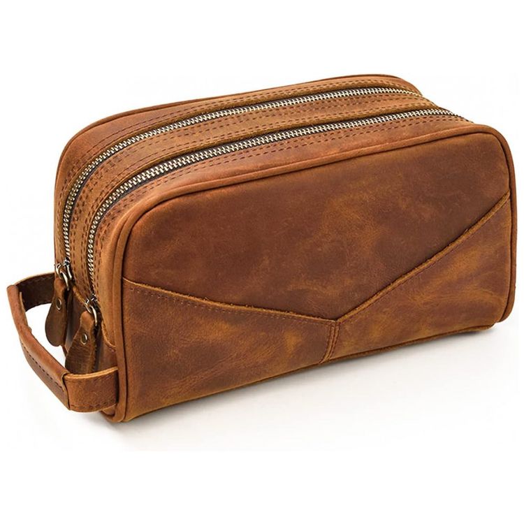 Necessaire-Masculina-de-Couro-RC-ROCKCOW-Marrom-Claro-foto-0