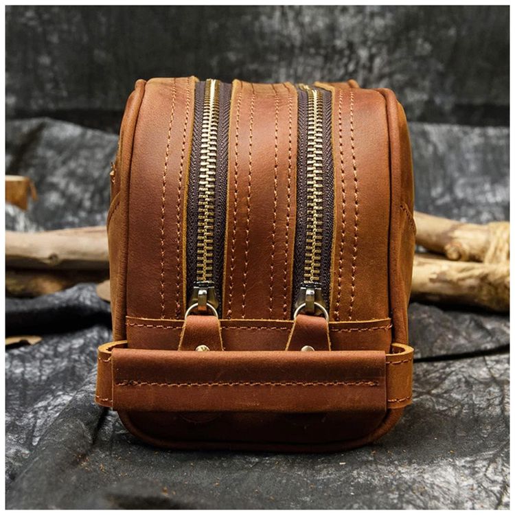 Necessaire-Masculina-de-Couro-RC-ROCKCOW-Marrom-Claro-foto-3