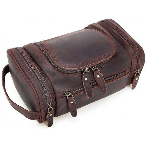Necessaire-Masculina-de-Couro-POLARE--Marrom-Escuro-foto-0