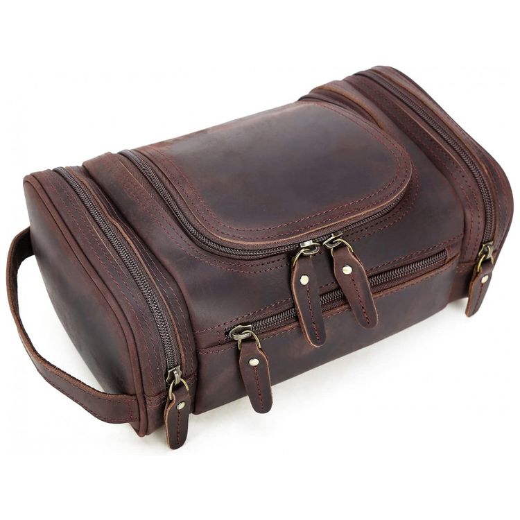 Necessaire-Masculina-de-Couro-POLARE--Marrom-Escuro-foto-0