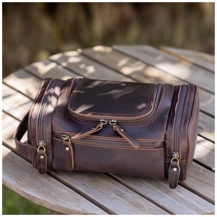 Necessaire-Masculina-de-Couro-POLARE--Marrom-Escuro-foto-1