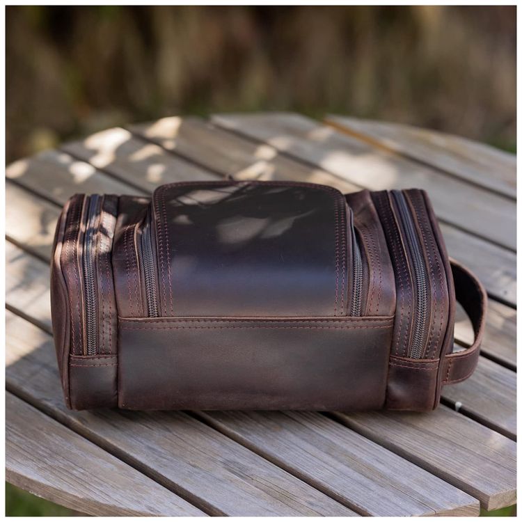 Necessaire-Masculina-de-Couro-POLARE--Marrom-Escuro-foto-2