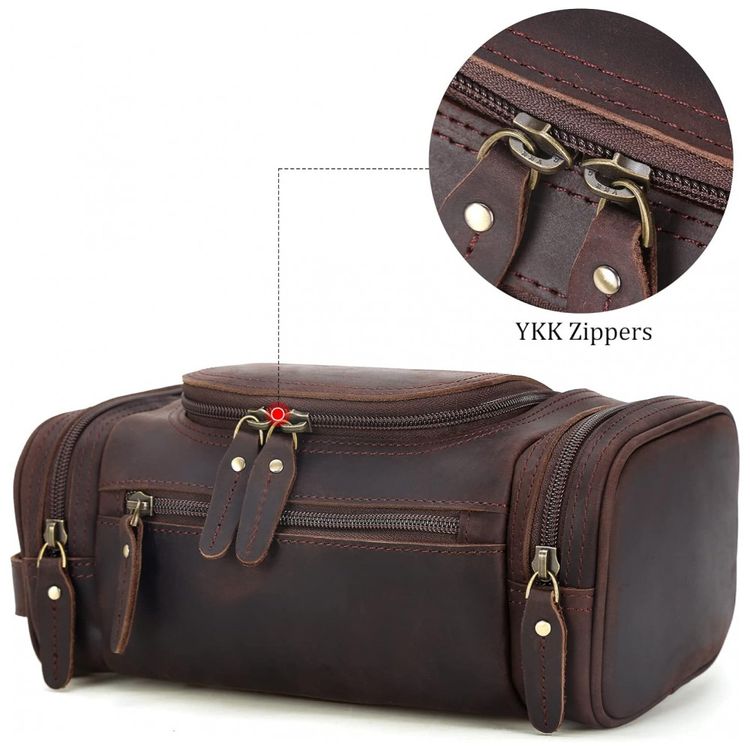 Necessaire-Masculina-de-Couro-POLARE--Marrom-Escuro-foto-5