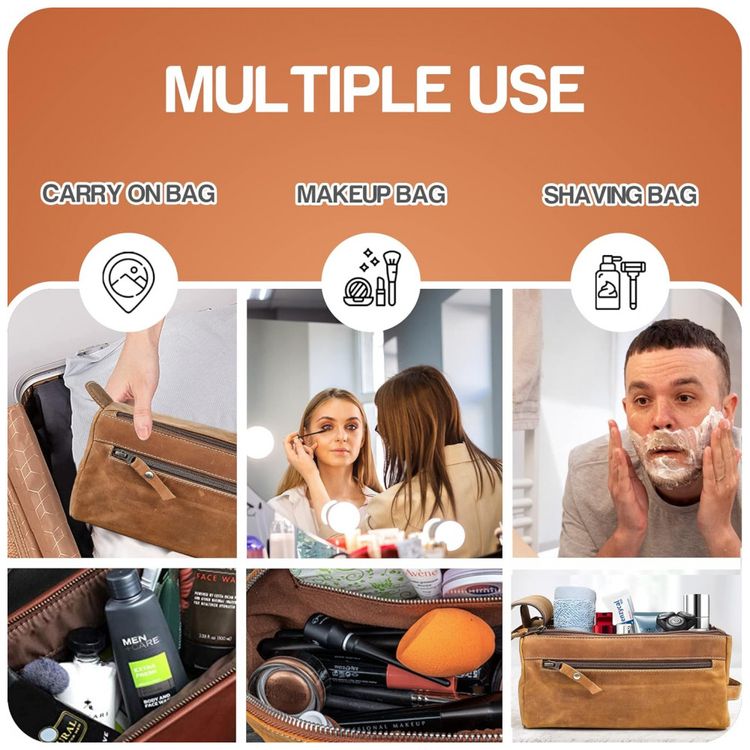 Necessaire-Masculina-de-Couro-OLVONO-Marrom-Claro-foto-5