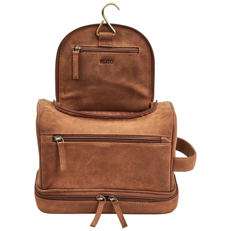 Necessaire-Masculina-de-Couro-ELIZO-Marrom-Escuro-foto-4