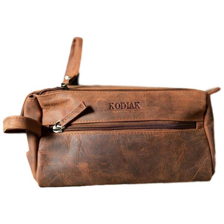 Necessaire-Masculina-de-Couro-KODIAK-LEATHER-Marrom-foto-0