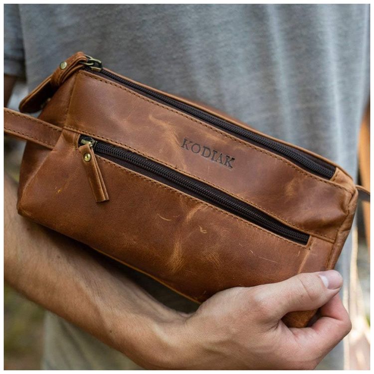 Necessaire-Masculina-de-Couro-KODIAK-LEATHER-Marrom-foto-1