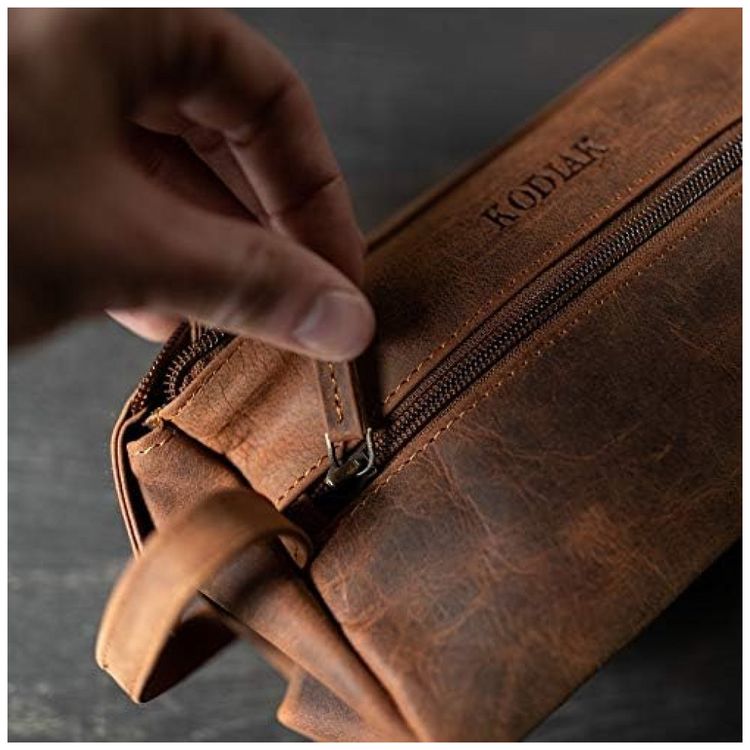 Necessaire-Masculina-de-Couro-KODIAK-LEATHER-Marrom-foto-2