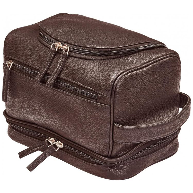 Necessaire-Masculina-de-Couro-ELIZO-Marrom-Claro-foto-0