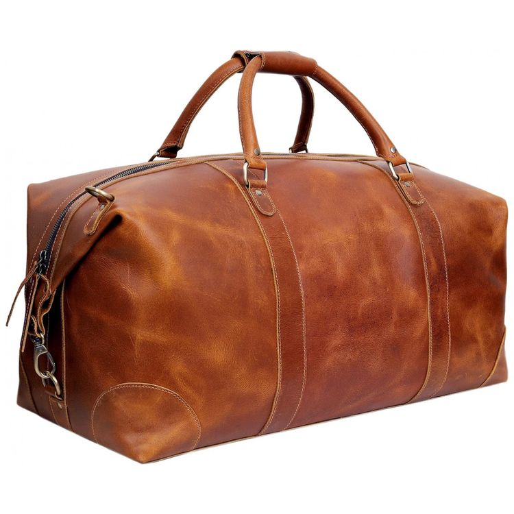 Bolsa-de-Viagem-Masculina-C-Classica-de-Couro-CUERO-Marrom-foto-1