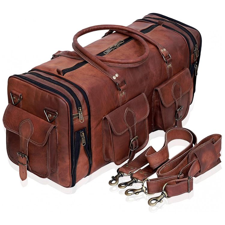 Bolsa-de-Viagem-Masculina-Classica-de-Couro-C-CUERO-Marrom-foto-2
