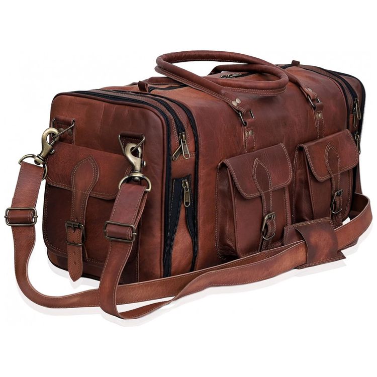 Bolsa-de-Viagem-Masculina-Classica-de-Couro-C-CUERO-Marrom-foto-1