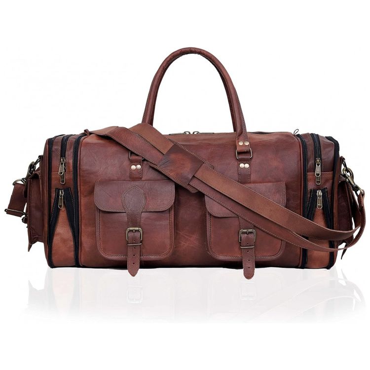 Bolsa-de-Viagem-Masculina-Classica-de-Couro-C-CUERO-Marrom-foto-2