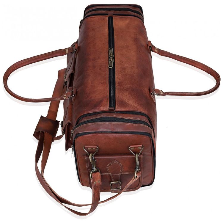 Bolsa-de-Viagem-Masculina-Classica-de-Couro-C-CUERO-Marrom-foto-3