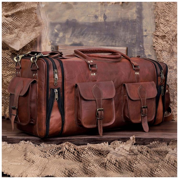 Bolsa-de-Viagem-Masculina-Classica-de-Couro-C-CUERO-Marrom-foto-4
