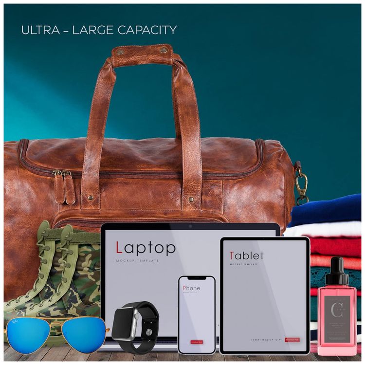 Bolsa-de-Viagem-Masculina-Classica-de-Couro-ESTALON-Marrom-foto-1