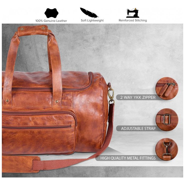 Bolsa-de-Viagem-Masculina-Classica-de-Couro-ESTALON-Marrom-foto-2