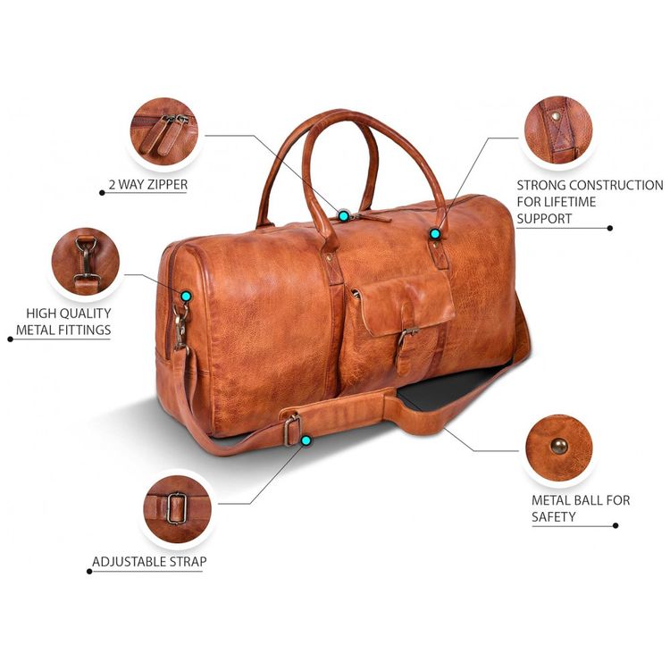 Bolsa-de-Viagem-Masculina-Classica-de-Couro-Castanho-foto-1