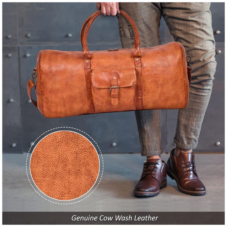 Bolsa-de-Viagem-Masculina-Classica-de-Couro-Castanho-foto-3