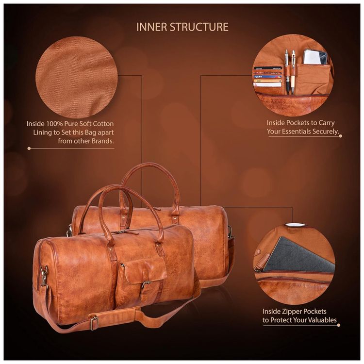 Bolsa-de-Viagem-Masculina-Classica-de-Couro-Castanho-foto-5