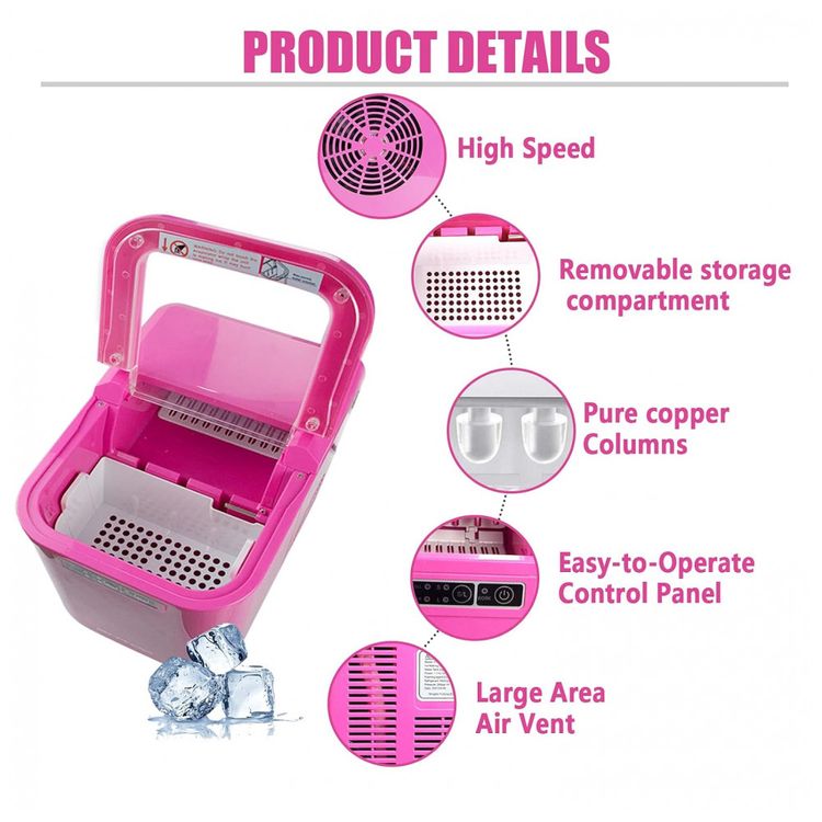 Maquina-de-Gelo-ate-11-kg-em-24H-Portatil-110v-BHTOP-Rosa-foto-1