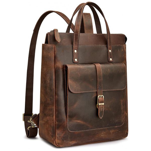 Mochila-Feminina-para-Laptop-de-Couro-S-ZONE-Marrom-foto-0
