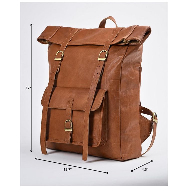Mochila-Unissex-para-Laptop-de-Couro-VOLKSY-BAGS-Marrom-foto-2