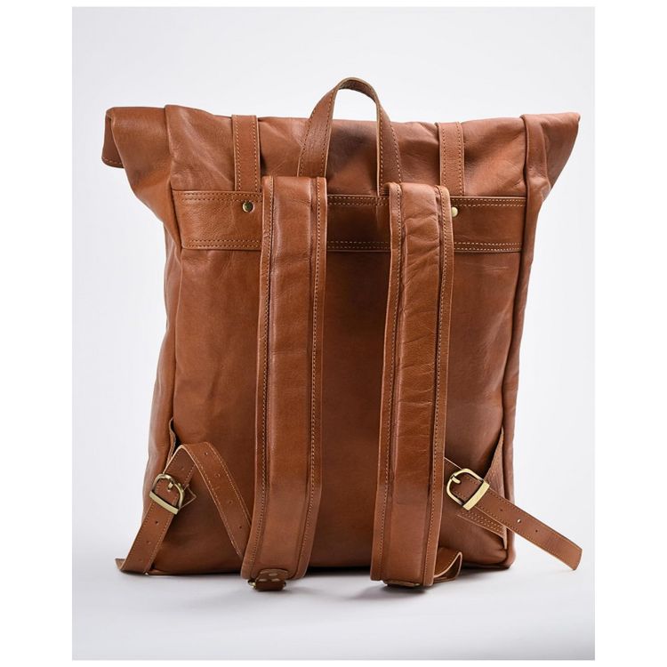 Mochila-Unissex-para-Laptop-de-Couro-VOLKSY-BAGS-Marrom-foto-3