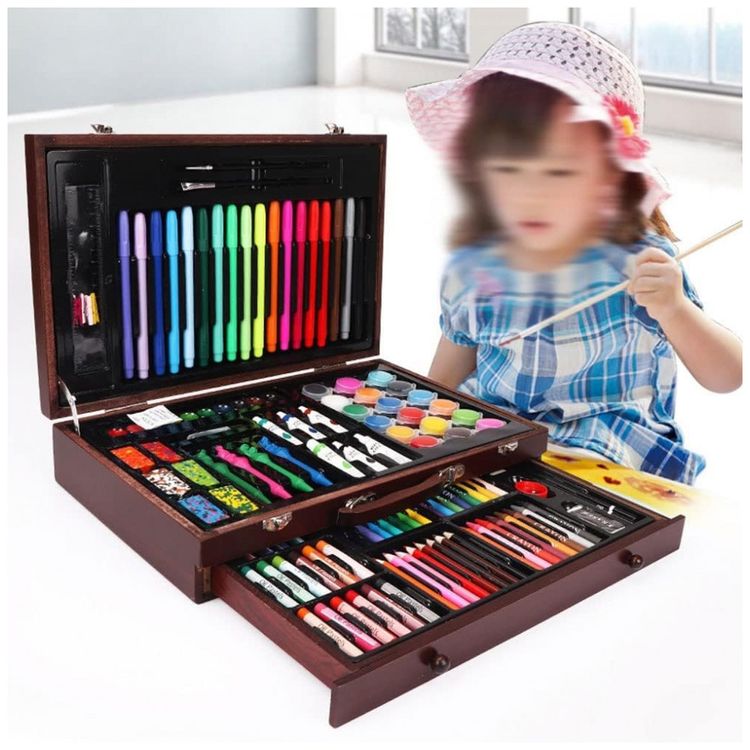 Kit-de-Pintura-XARONF-com-123-Pecas-e-Caixa-de-madeira-foto-2