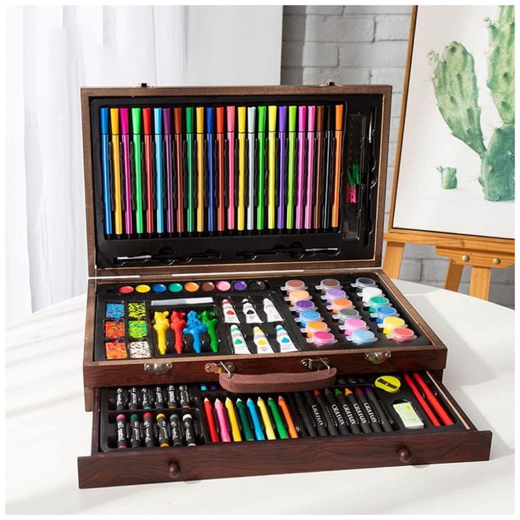 Kit-de-Pintura-XARONF-com-130-Pecas-e-Caixa-de-madeira-foto-1