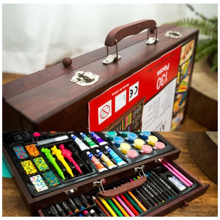 Kit-de-Pintura-XARONF-com-130-Pecas-e-Caixa-de-madeira-foto-3