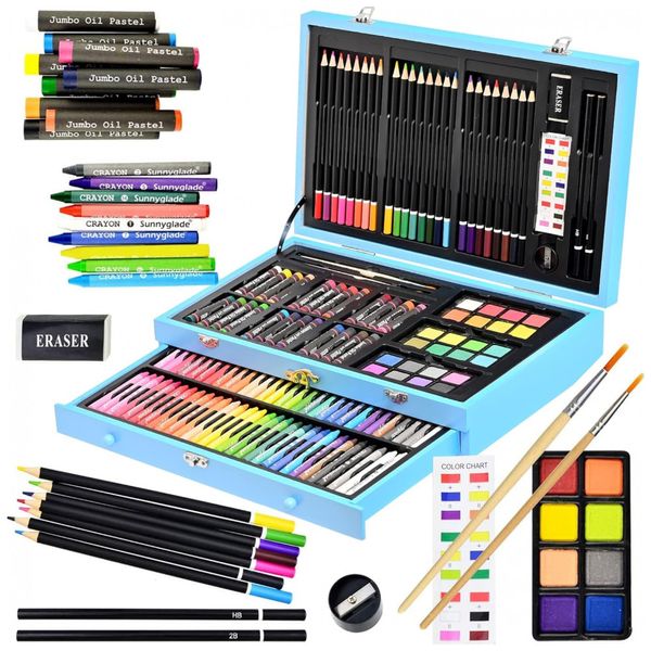 Kit-de-Pintura-Sunnyglade-com-145-Pecas-e-Caixa-de-madeira-foto-0