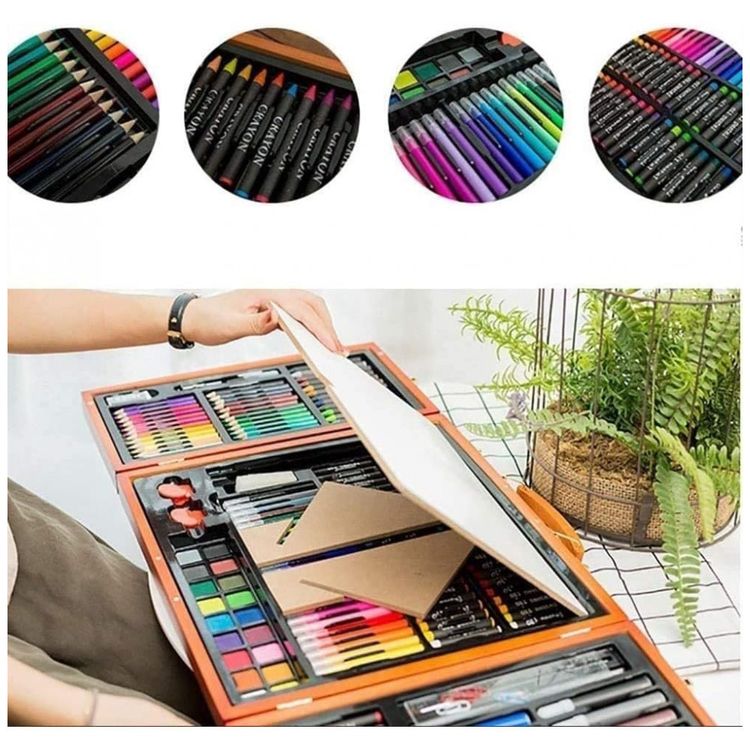 Kit-de-Pintura-SMSOM-com-176-Pecas-e-Caixa-de-madeira-foto-2