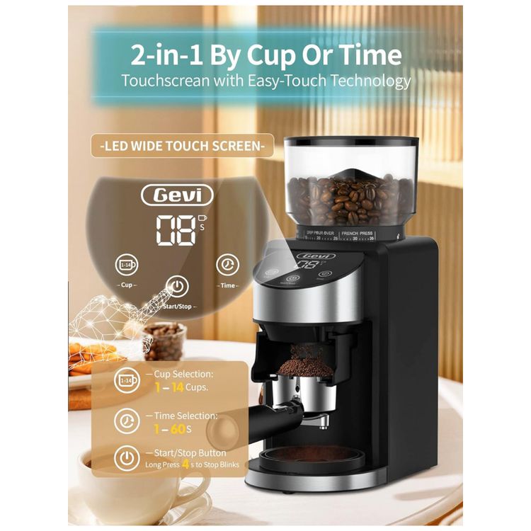 Moedor-de-Cafe-Eletrico-Portatil-Gevi-com-35-Niveis-de-foto-2