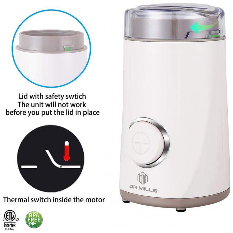 Moedor-de-Cafe-Eletrico-Portatil-DR-MILLS-em-Aco-Inoxidavel-foto-4