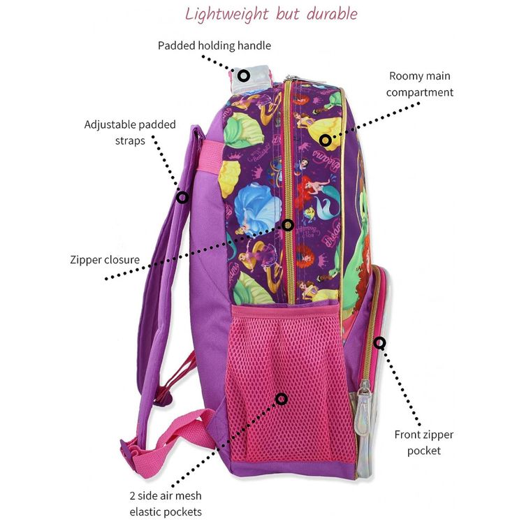 Mochila-Escolar-Infantil-40cm-Disney-Princesas-Roxa-foto-2