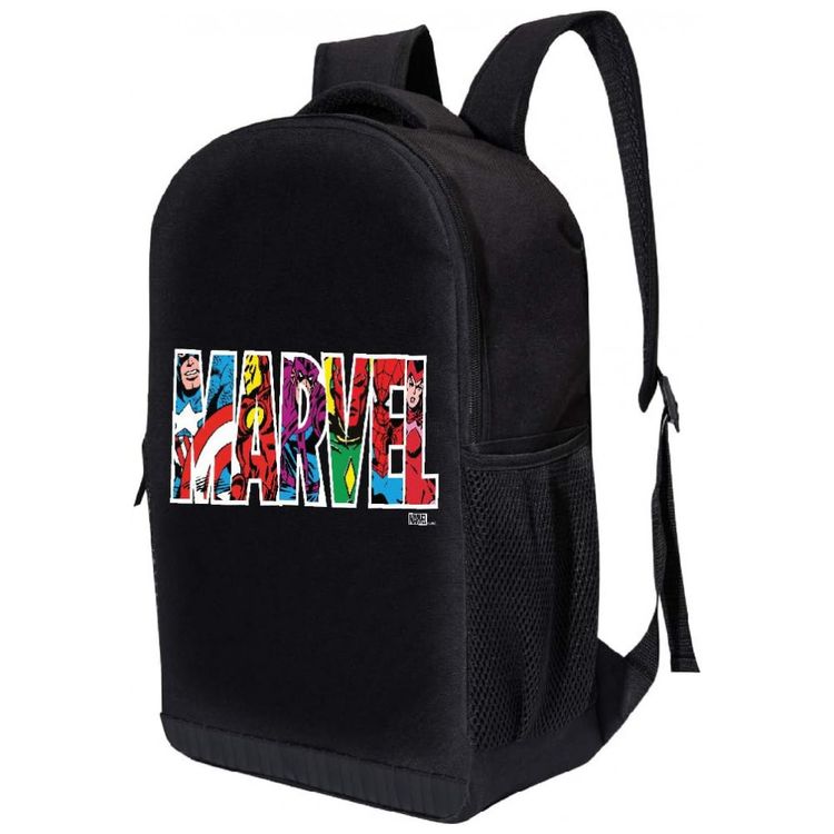 Mochila-Escolar-Infantil-45cm-MARVEL-para-Criancas-Preta-foto-1
