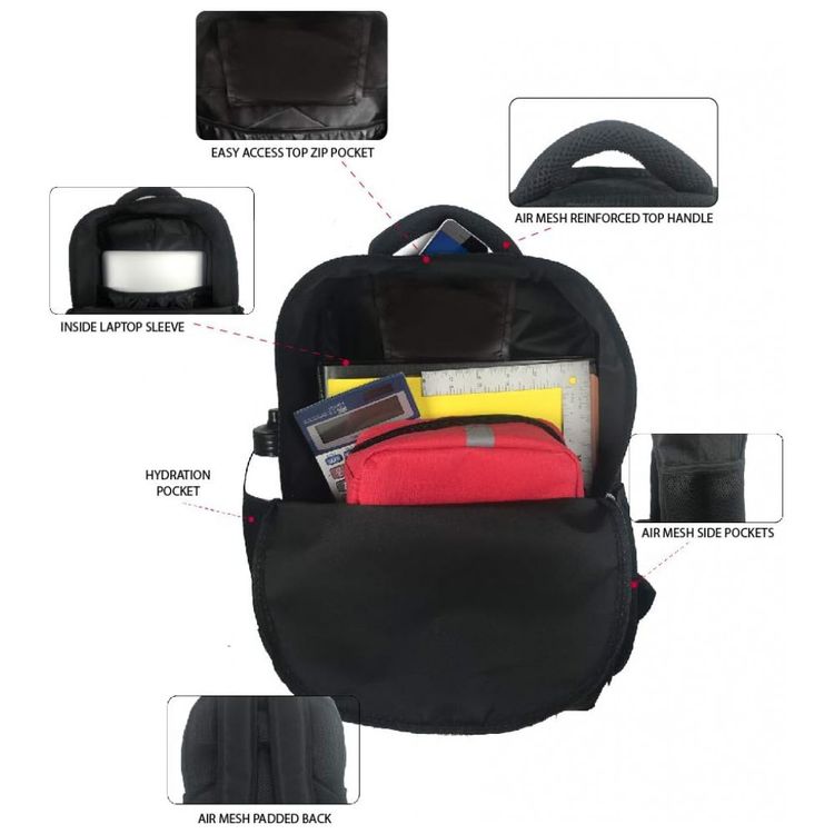 Mochila-Escolar-Infantil-45cm-MARVEL-para-Criancas-Preta-foto-3