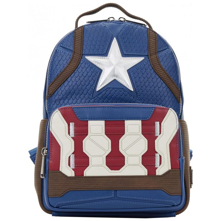 Mochila-Escolar-Infantil-30cm-Loungefly-Marvel-Capitao-foto-0