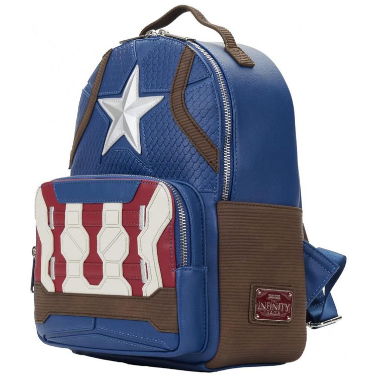 Mochila-Escolar-Infantil-30cm-Loungefly-Marvel-Capitao-foto-1