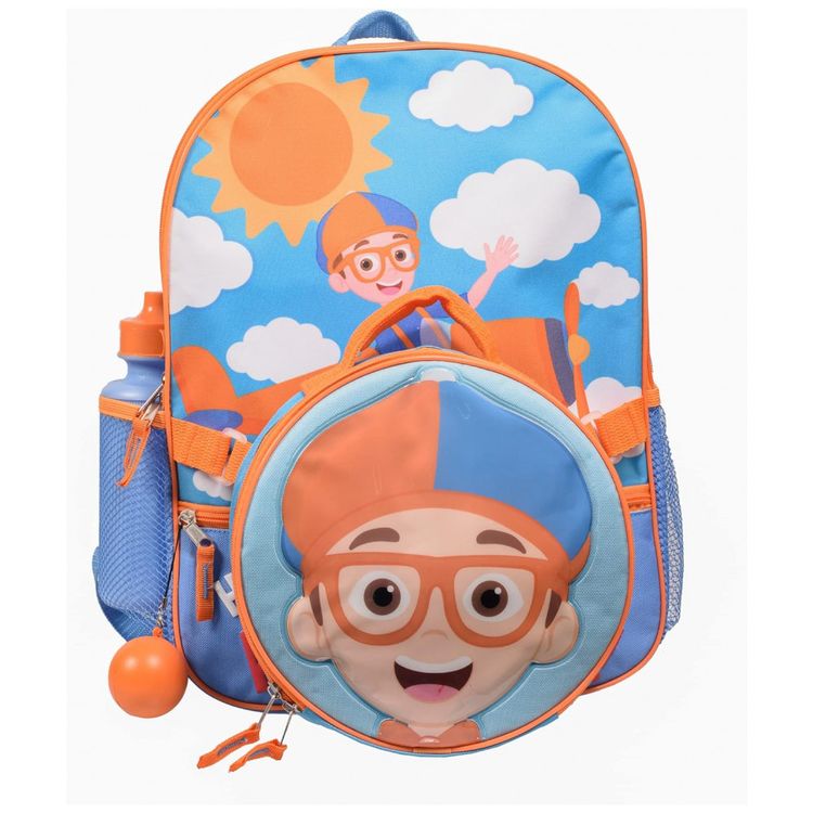 Mochila-Escolar-Infantil-Blippi-com-Lancheira-Garrafa-de-foto-1
