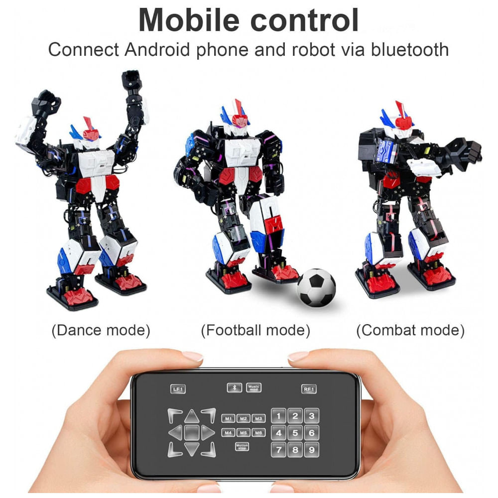 Robô Programável XiaoR Geek com Controle Remoto para Adolescentes e Adultos, Azul