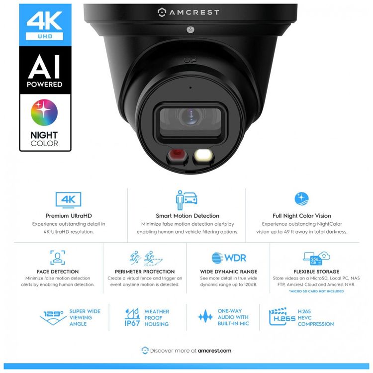 Camera-de-Seguranca-Amcrest-4K-com-Microfone-Embutido-e-foto-1