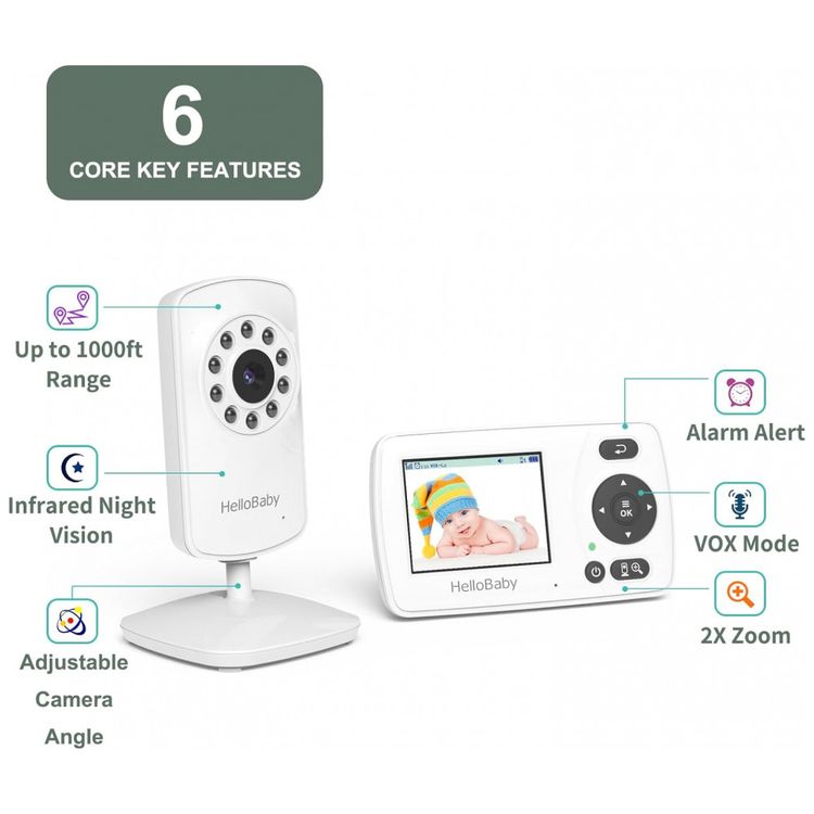Baba-Eletronica-HelloBaby-com-Camera-Audio-Visao-Noturna-e-foto-2