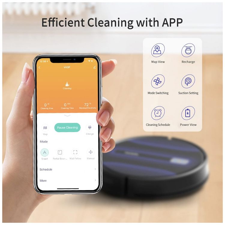 Aspirador-de-Po-Robo-SYSPERL-V40P-com-Conexao-via-APP-WI-FI-foto-3