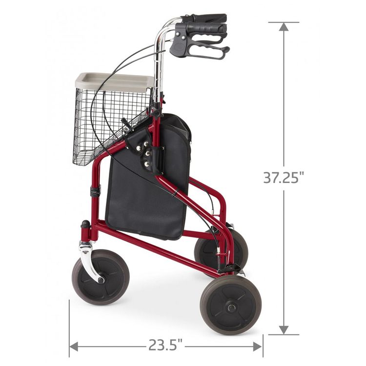 Andador-Adulto-Idoso-3-Rodas-Medline-com-Bolsa-Suporta-ate-foto-2