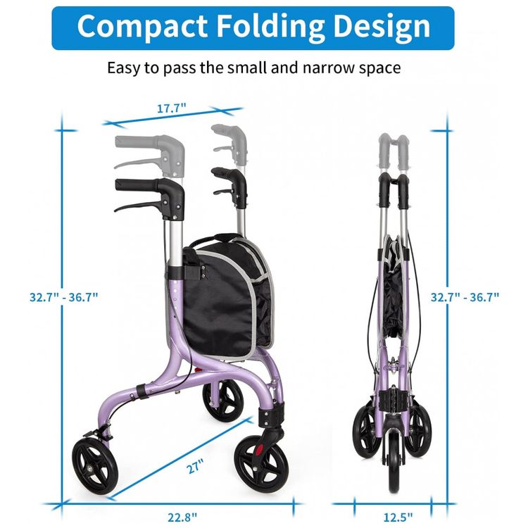 Andador-Adulto-Idoso-3-Rodas-PLANET-WALK-em-Aluminio-e-foto-1